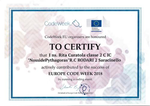 Certif Codeweek 2018 Curatola 2C Rodari 2